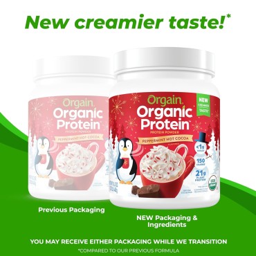 Vegan Protein Powder, Peppermint Hot Cocoa Holiday Flavor