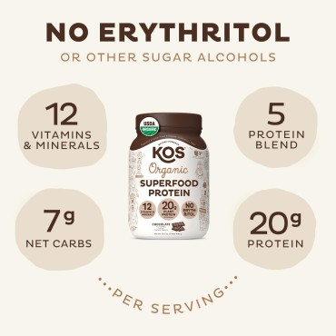 Vegan Protein Powder Erythritol Free, Chocolate