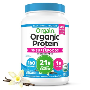 Organic Vegan Protein + 50 Superfoods Powder, Vanilla Bean