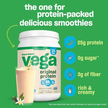 Original Protein Powder, Creamy Vanilla Plant Based Protein Drink