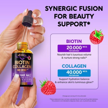 Liquid Biotin&Collagen -Vitamins for Hair Growth Support for Women&Men