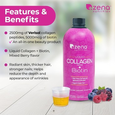 Liquid Collagen Peptide + Biotin | Liquid Collagen for Women and Men