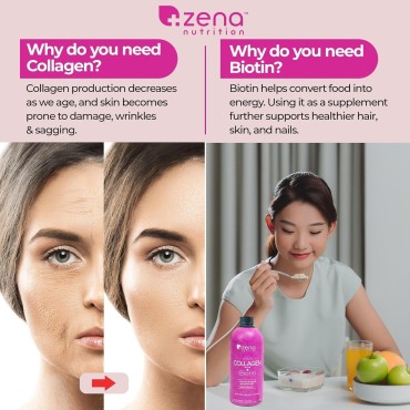 Liquid Collagen Peptide + Biotin | Liquid Collagen for Women and Men