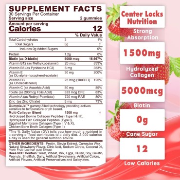 Sugar-Free Hydrolyzed Collagen Peptide Filled Gummies,Protein Type