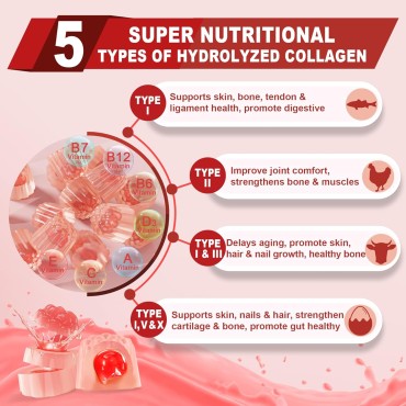 Sugar-Free Hydrolyzed Collagen Peptide Filled Gummies,Protein Type