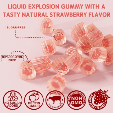 Sugar-Free Hydrolyzed Collagen Peptide Filled Gummies,Protein Type