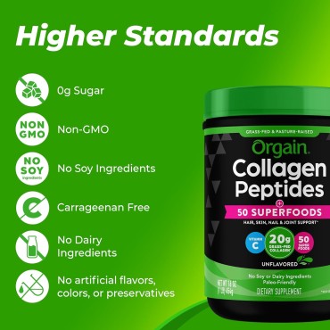 Hydrolyzed Collagen Powder + 50 Organic Superfoods For Women & Men