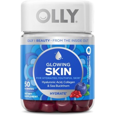 Glowing Skin Gummy, 25 Day Supply , Plump Berry, Hyaluronic Acid