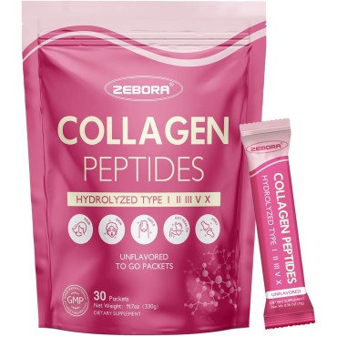 Collagen Peptides Powder Packets with Hyaluronic Acid, Biotin, MCT