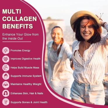 Collagen Peptides Powder Packets with Hyaluronic Acid, Biotin, MCT