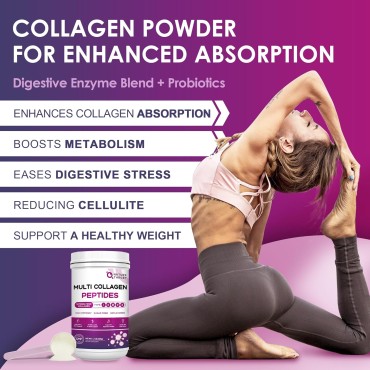 Multi Collagen Peptides Powder - Type I, II, III, V, X - Non-GMO