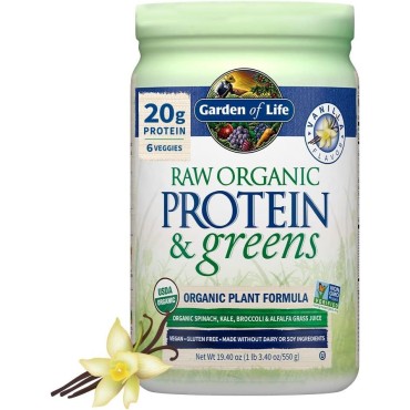 Raw Organic Protein & Greens Vanilla - Vegan Protein Powder for