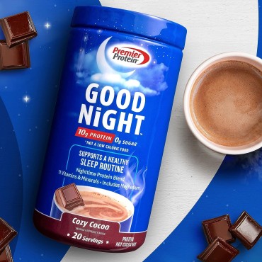 Good Night Protein Powder, Hot Cocoa Mix, 10g Protein, 0g