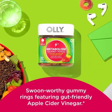 OLLY Metabolism Gummy Rings, Vitamin B12, Chromium, Energy And Digestive Health