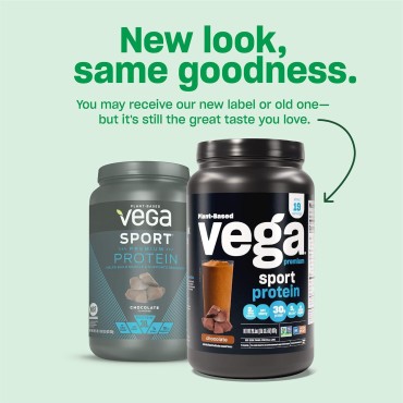 Vega Sport Premium Vegan Protein Powder, Chocolate - 30g Plant Based Protein, Low Carb