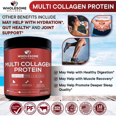 Multi Collagen Protein Powder Hydrolyzed (Type I II III V X) 