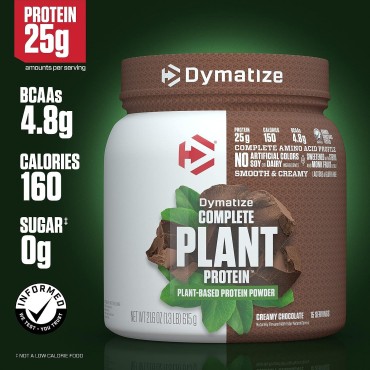 Vegan Plant Protein, Creamy Chocolate, 25g Protein, 4.8g BCAAs