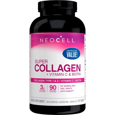 NeoCell Super Collagen Peptides + Vitamin C & Biotin, Promotes Healthy Hair