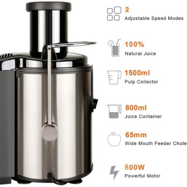 Juicer Machine,800W 110V Home Use Multi-function Electric Juicer,Juicer for Fruit, Vegetables Juice Extractor Easy to Clean, Black