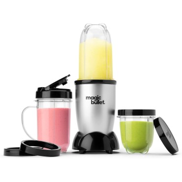 Magic Bullet Blender, Small, Silver, 11 Piece Set