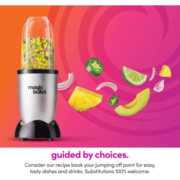 Magic Bullet Blender, Small, Silver, 11 Piece Set