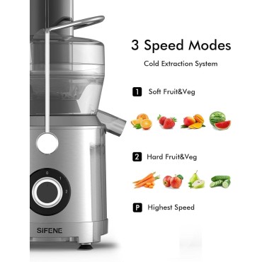 1300W Centrifugal Juicer, 3.2 Wide Chute, High-Yield Juice Extractor, Copper Motor, 3-Speed, Easy Clean, Non-BPA