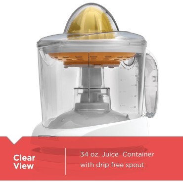 BLACK+DECKER 32oz Electric Citrus Juicer, CJ625, Pressure Activated, Adjustable Pulp Control, Dishwasher-Safe