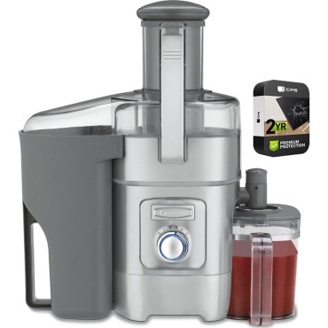 Cuisinart CJE-1000FR 1000-Watt 5-Speed Juicer/Juice Extractor (Renewed) Bundle with 2 YR CPS Enhanced Protection Pack