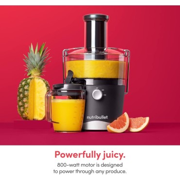 NutriBullet Juicer Centrifugal Juicer Machine for Fruit, Vegetables, and Food Prep, 27 Ounces/1.5 Liters, 800 Watts, Gray NBJ50100