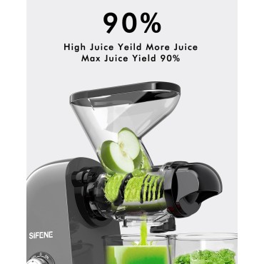 SiFENE Cold Press Juicer Machine, Compact Single Serve Slow Masticating Juicer, Vegetable and Fruit Juice Extractor Maker Squeezer, Easy to Clean, Non-BPA