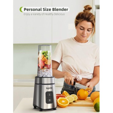 Syvio Blender for Shakes and Smoothies, 600W Personal Blender, Smoothie Blender with 2 Speed Control, Smoothie Maker with 2 BPA-Free 20Oz Sport Cup