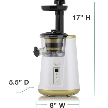 Omega Juicer Cold Press 365 Vertical Slow Masticating Extractor for Fruits and Vegetables, BPA-Free, 65 RPM, 150-Watts, White