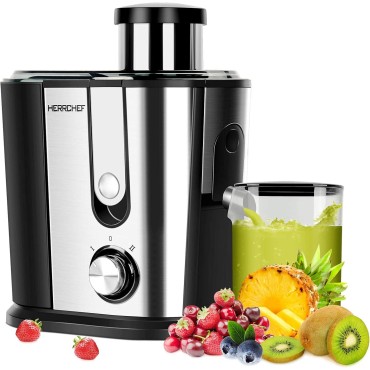 Juicer Machines, 600W Juicer with 3'' Wide Mouth for Vegetable and Fruit, Stainless Steel Centrifugal Juice Extractor Easy to Clean, Anti-drip, BPA-Free