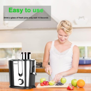 Juicer Machines, 600W Juicer with 3'' Wide Mouth for Vegetable and Fruit, Stainless Steel Centrifugal Juice Extractor Easy to Clean, Anti-drip, BPA-Free