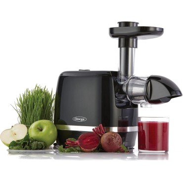 Omega H3000D Cold Press 365 Juicer Slow Masticating Extractor Creates Delicious Fruit Vegetable and Leafy Green High Juice Yield and Preserves Nutritional Value, 150-Watt, Black