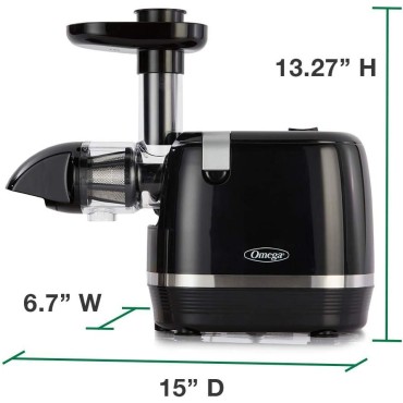 Omega H3000D Cold Press 365 Juicer Slow Masticating Extractor Creates Delicious Fruit Vegetable and Leafy Green High Juice Yield and Preserves Nutritional Value, 150-Watt, Black