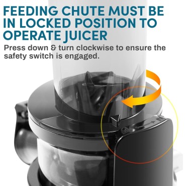 Elite Gourmet Masticating Juicer Machines, 12-inch Juicer, Masticating Cold Press Juicer Machines, Juicer for Vegetables and Fruits, Easy to Clean Juicer, Charcoal Grey