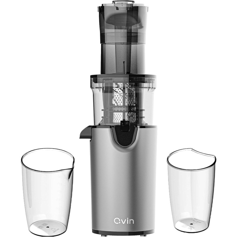 Masticating Juicer with 3.1 Inch Large Feed Chute, Slow Cold Press Technology for Maximum Nutrition - Easy to Clean, High Yield Juice Machine, Dark Gray