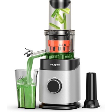 Masticating Juicer Machines, Powerful Slow Cold Press Juicer with 24 oz Juice Cup