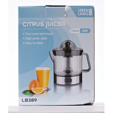 – Electric juicer max juice yield | Citrus juicer + 2 cones 40W | Lemon, lime, orange, fresh fruit squeezer machine | Automatic lever press extractor | exprimidor de naranjas electrico