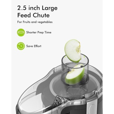 Juicer Machines, SiFENE Compact Centrifugal Juicer Extractor, Juice Maker for Vegetable and Fruit with 3-Speed Setting, Non-BPA, Easy to Clean, Black