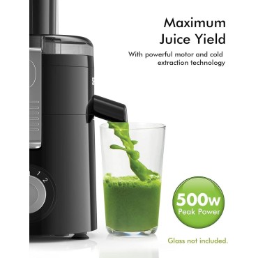 Juicer Machines, SiFENE Compact Centrifugal Juicer Extractor, Juice Maker for Vegetable and Fruit with 3-Speed Setting, Non-BPA, Easy to Clean, Black