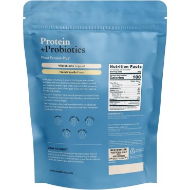 Nuzest - Protein + Probiotics – Gut Health - Superfood Powder Plant Protein Blend - 300g / 10.6 oz Pouch (10 Servings) (French Vanilla, 300g)