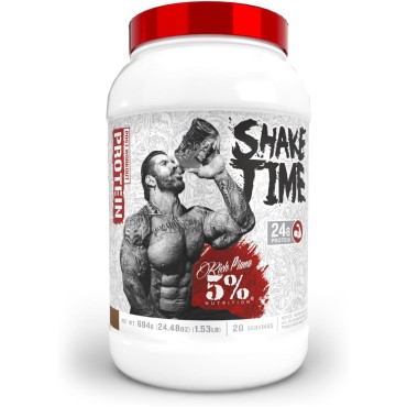 5% Nutrition Rich Piana Shake Time | 24g Animal-Based Protein Drink | Beef, Chicken, Whole Egg | No Sugar, Dairy, or Soy (Chocolate)