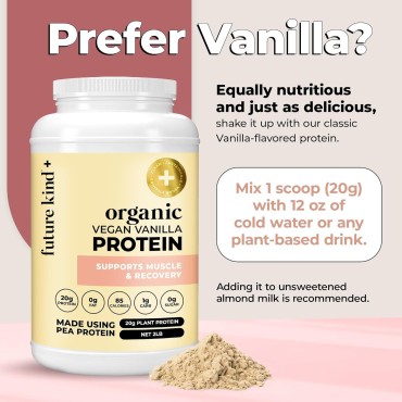 Future Kind Vegan Protein Powder Chocolate (34srv) - Whey Free Protein Powder for Men and Women Pea Plant Protein for Lean Muscle - Sugar-Free, Soy-Free Non Dairy Protein Powder w/Iron and Fiber