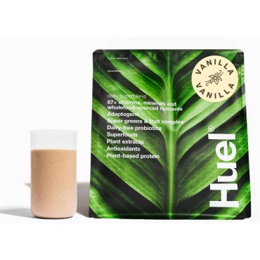 Huel Daily Superblend Vanilla Powder, 25g Plant Based Protein, Super Greens, 87 Vitamins, Minerals, and Wholefood-Sourced Ingredients, 19 Servings, Scoop not Included to Reduce Plastic