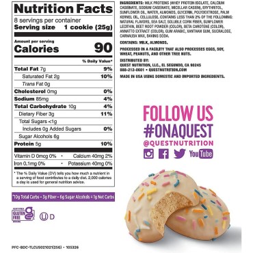 Quest Nutrition Birthday Cake Frosted Cookies, 8 Count