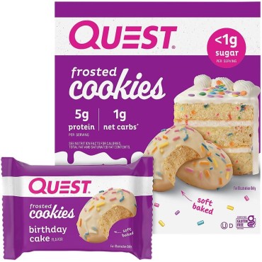 Quest Nutrition Birthday Cake Frosted Cookies, 8 Count