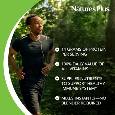 Natures Plus SPIRU-TEIN, Chocolate - 3.7 lbs - Plant-Based Protein Shake - Non-GMO, Vegetarian, Gluten Free - 60 Servings