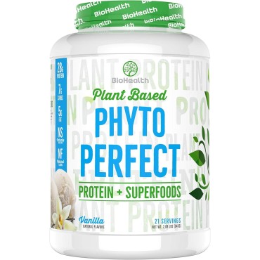 Phyto Perfect Vanilla (2lb) | Vegan Protein Plus Superfoods | Protein with Organic Veggies and Fruits